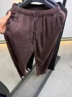 Men's Relaxed Drawstring Linen Blend Pants – Image 14