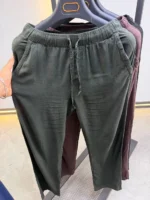 Men's Relaxed Drawstring Linen Blend Pants – Image 16
