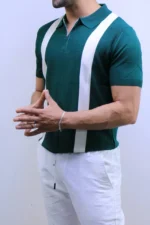 Men's Color-Block Quarter-Zip Knit Polo Shirt – Image 2