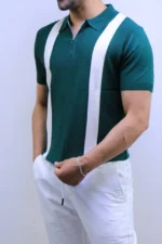 Men's Color-Block Quarter-Zip Knit Polo Shirt – Image 15