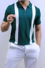 Men's Color-Block Quarter-Zip Knit Polo Shirt – Image 29