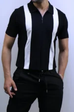 Men's Color-Block Quarter-Zip Knit Polo Shirt – Image 12