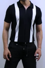 Men's Color-Block Quarter-Zip Knit Polo Shirt – Image 8