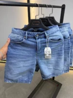 Premium Light Wash Denim Short , Vintage Wash Denim Short – Image 9