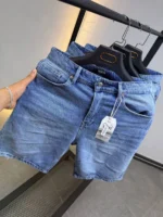 Premium Light Wash Denim Short , Vintage Wash Denim Short – Image 12