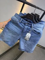 Premium Light Wash Denim Short , Vintage Wash Denim Short