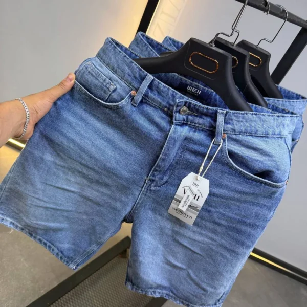 Premium Light Wash Denim Short , Vintage Wash Denim Short