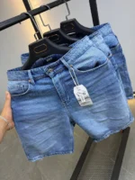 Premium Light Wash Denim Short , Vintage Wash Denim Short – Image 13
