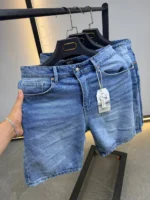 Premium Light Wash Denim Short , Vintage Wash Denim Short – Image 14