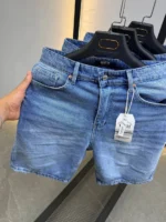 Premium Light Wash Denim Short , Vintage Wash Denim Short – Image 7