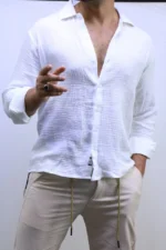 Premium Relaxed Fit Shirt,Coastal Linen Shirt – Image 13
