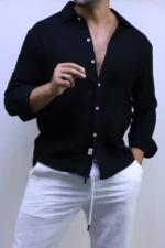 Premium Relaxed Fit Shirt,Coastal Linen Shirt – Image 4