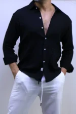 Premium Relaxed Fit Shirt,Coastal Linen Shirt – Image 15