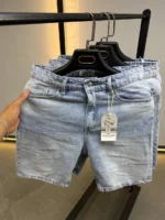 Premium Denim Short , light blue Wash Denim Short – Image 3