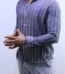 Chemise homme rayée manches longues, coloris beige et bleu foncé - ZAC STORE