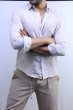 Men’s Striped Shirt – Long Sleeve Casual Shirt – Image 5