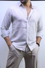 Men’s Striped Shirt – Long Sleeve Casual Shirt – Image 14