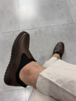 Comfort Leather Slip-On Loafers, Brown Casual Leather Slip-On – Image 10