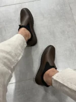 Comfort Leather Slip-On Loafers, Brown Casual Leather Slip-On – Image 7