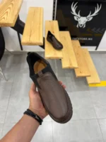 Comfort Leather Slip-On Loafers, Brown Casual Leather Slip-On – Image 5