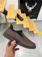 Comfort Leather Slip-On Loafers, Brown Casual Leather Slip-On