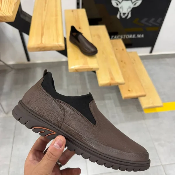 Comfort Leather Slip-On Loafers, Brown Casual Leather Slip-On