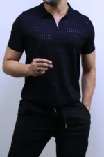 Men’s White Striped Knit T-Shirt – Slim Fit Casual Tee – Image 32