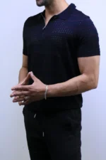 Men’s White Striped Knit T-Shirt – Slim Fit Casual Tee – Image 30