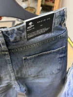 Men’s Casual  jeans buggy Pants dark blue color – Image 7