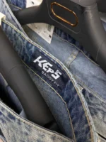 Men’s Casual  jeans buggy Pants dark blue color – Image 6