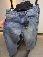 Men’s Casual  jeans buggy Pants dark blue color – Image 2
