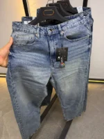 Men’s Casual  jeans buggy Pants dark blue color