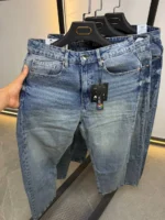 Men’s Casual  jeans buggy Pants dark blue color – Image 10
