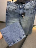 Men’s Casual  jeans buggy Pants dark blue color – Image 9
