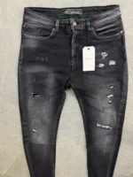 Men's Distressed Slim Fit Denim Jeans – Image 2
