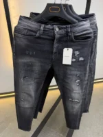 Men's Distressed Slim Fit Denim Jeans – Image 6
