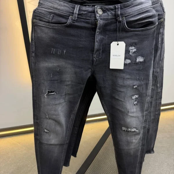 Men's Distressed Slim Fit Denim Jeans