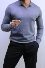 Old Money Long-Sleeve Polo Knit – Image 17