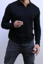 Old Money Long-Sleeve Polo Knit – Image 3