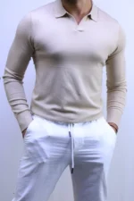 Old Money Long-Sleeve Polo Knit – Image 7