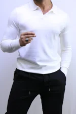 Old Money Long-Sleeve Polo Knit – Image 8