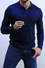 Old Money Long-Sleeve Polo Knit – Image 13
