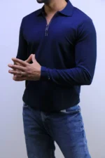 Old Money Long-Sleeve Polo Knit – Image 7