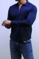 Old Money Long-Sleeve Polo Knit – Image 3