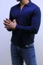Old Money Long-Sleeve Polo Knit – Image 10