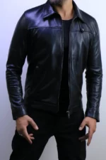 jacket leather 100% Black Leather Jacket – ZACSTORE – ref 01 – Image 4