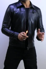 jacket leather 100% Black Leather Jacket – ZACSTORE – ref 01 – Image 9