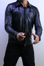jacket leather 100% Black Leather Jacket – ZACSTORE – ref 01 – Image 8