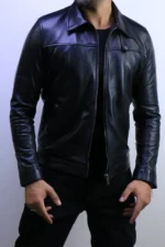 jacket leather 100% Black Leather Jacket – ZACSTORE – ref 01 – Image 2
