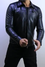 jacket leather 100% Black Leather Jacket – ZACSTORE – ref 01 – Image 3
